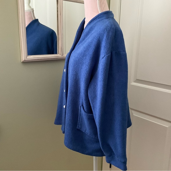 ALPINE, BLUE VINTAGE FLEECE SWEATER JACKET - Picture 2 of 9